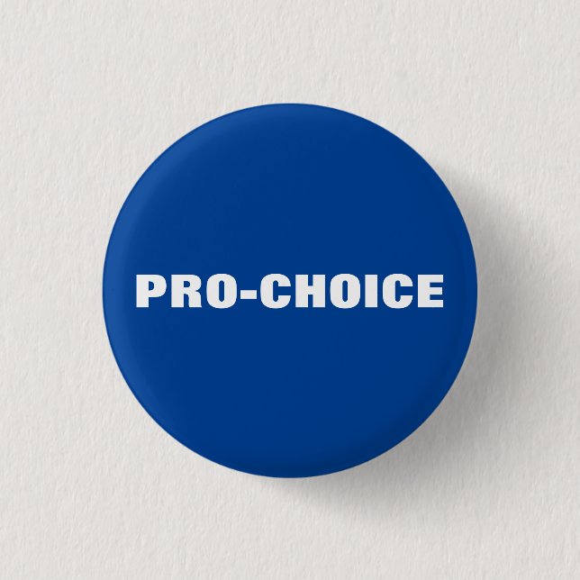Pro choice blue & white minimalist modern button (Front)
