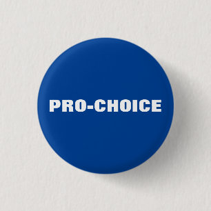 Pro choice blue & white minimalist modern button