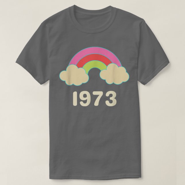 Pro Choice Feminism 1973 Rainbow Retro Groovy Femi T-Shirt (Design Front)