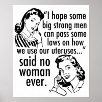 Pro Choice Feminist Humor Political Cartoon Retro