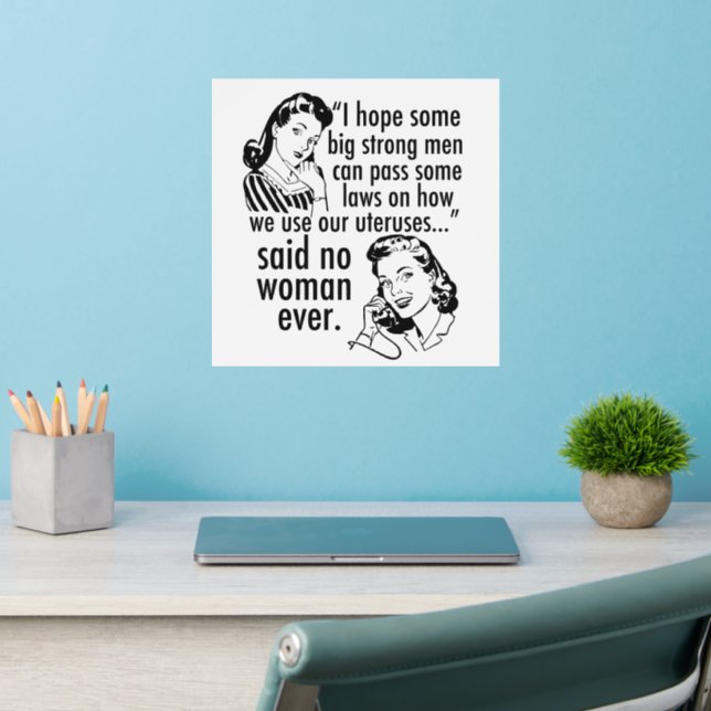 Pro Choice Feminist Political Cartoon Humor Wall Decal (Home Office 2)