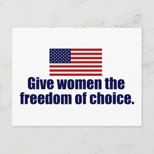 Pro Choice Freedom Postcard