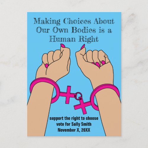 Pro Choice Get Out the Vote Autonomy Medium Skin Postcard