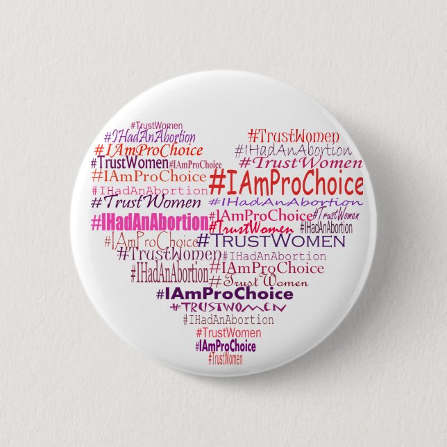 Pro Choice Heart Pinback Button (Front)