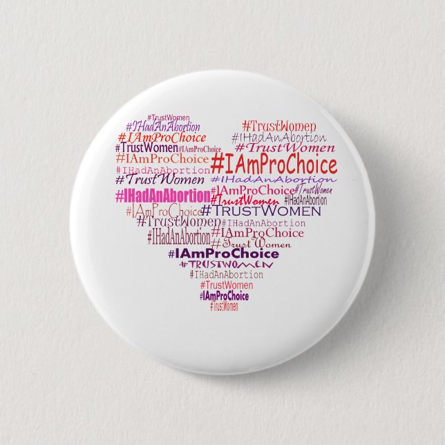 Pro Choice Heart Pinback Button (Front)