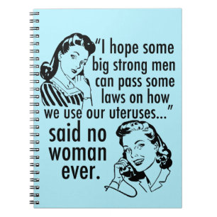 Pro Choice Humor Retro Political Cartoon Notebook