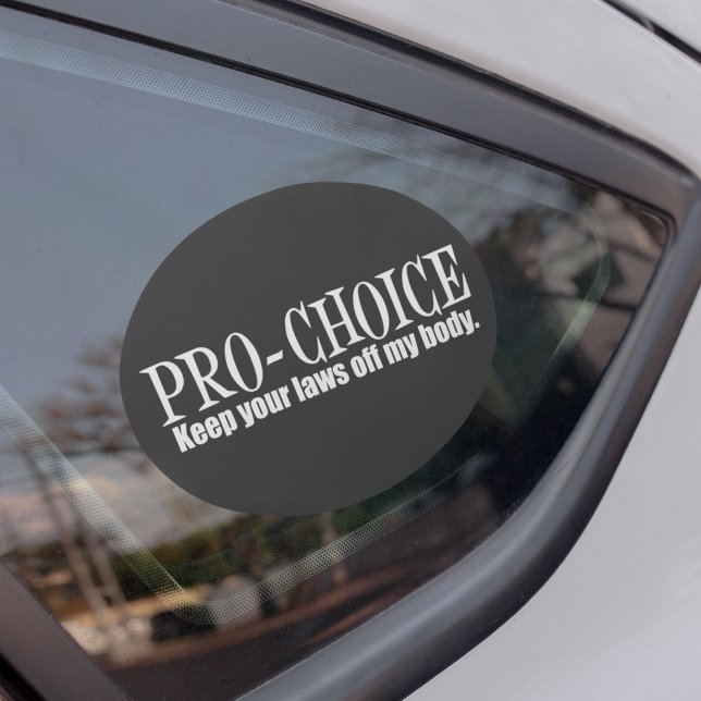 Pro Choice Keep Your Laws Off My Body Black Oval Sticker (Creator Uploaded)