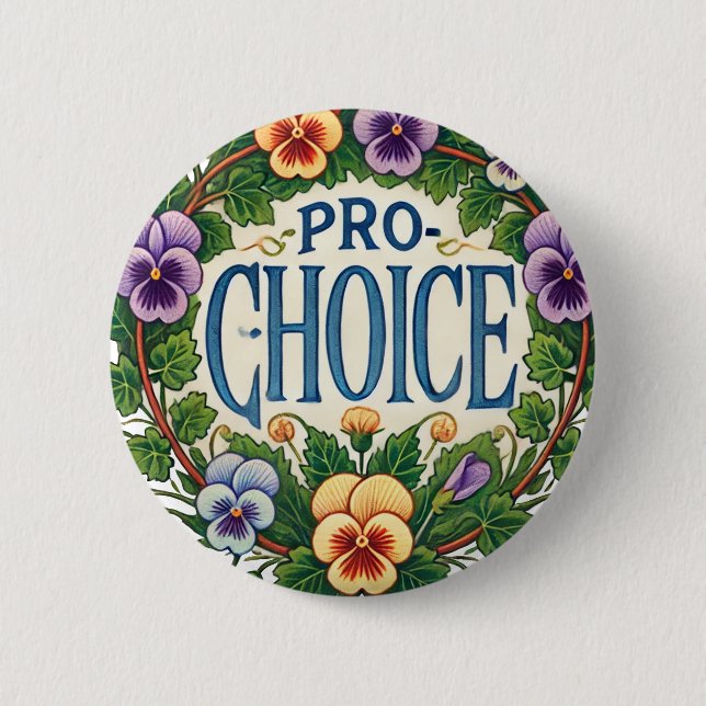 Pro-Choice Pansy Flower                            Button (Front)