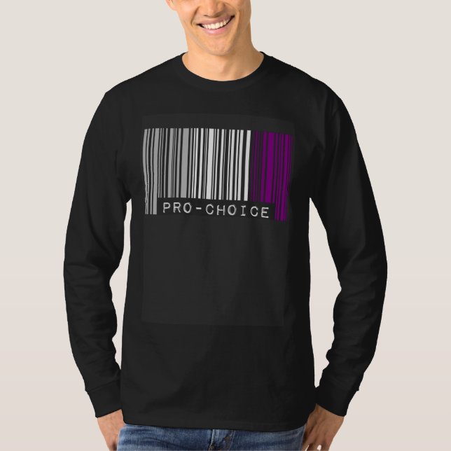 Pro Choice Pro Feminism Asexual Pride Flag Barcode T-Shirt (Front)