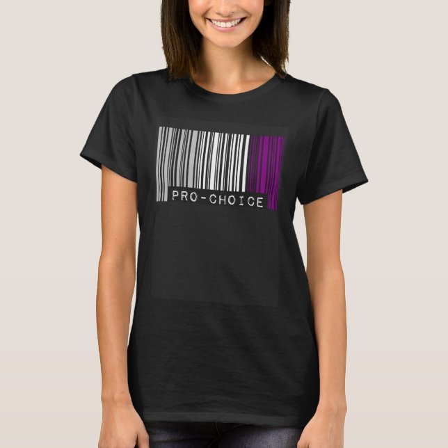 Pro Choice Pro Feminism Asexual Pride Flag Barcode T-Shirt (Front)