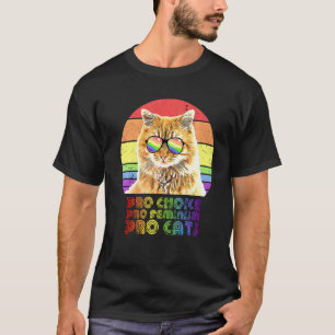 Pro Choice Pro Feminism Pro Cat Lgbtq Feminist 2 T-Shirt