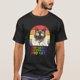 Pro Choice Pro Feminism Pro Cat Lgbtq Feminist 3 T-Shirt