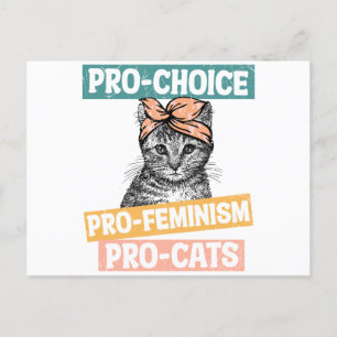 Pro Choice Pro Feminism Pro Cats Postcard