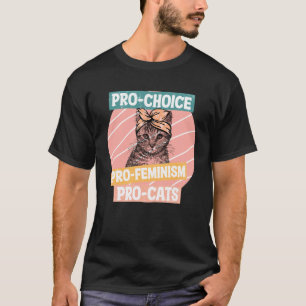 Pro-Choice Pro-Feminism Pro-Cats Retro Kitty T-Shirt