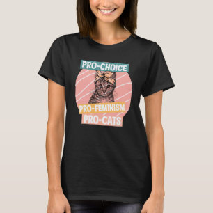 Pro-Choice Pro-Feminism Pro-Cats Retro Kitty T-Shirt