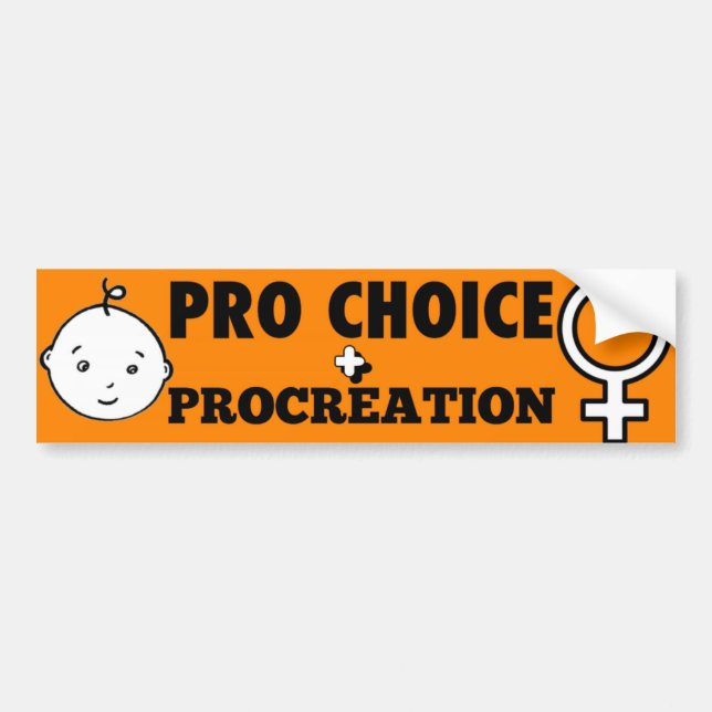 Pro Choice + Procreation Bumper Sticker (Front)
