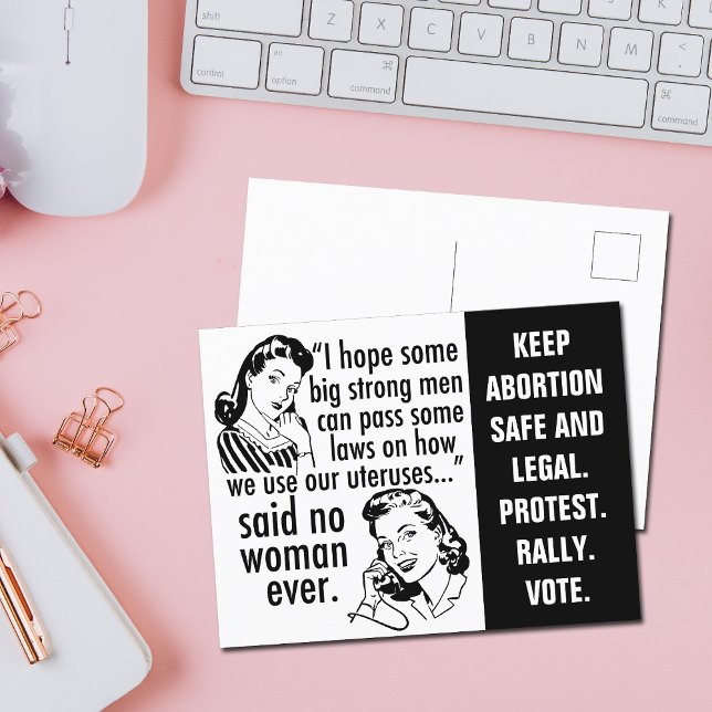 Pro Choice Quote Political Cartoon Feminist Humor Postcard (Creator Uploaded)