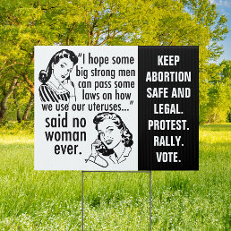 Pro Choice Quote Political Cartoon Feminist Yard Sign