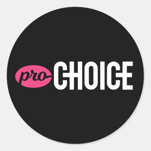 Pro_Choice Round Sticker Sheet of 4 Black