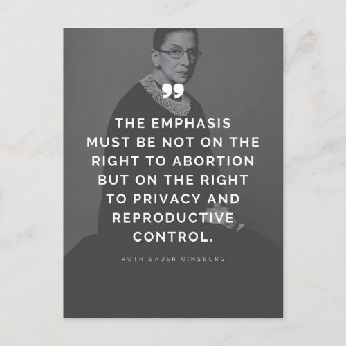Pro Choice Ruth Bader Ginsburg Quote Postcard