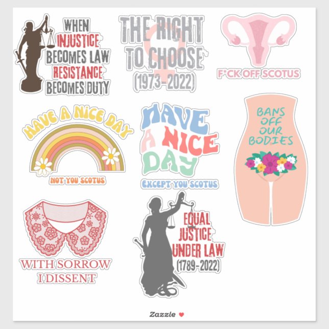 Pro Choice SCOTUS Dissent XL Sticker Assortment (Sheet)