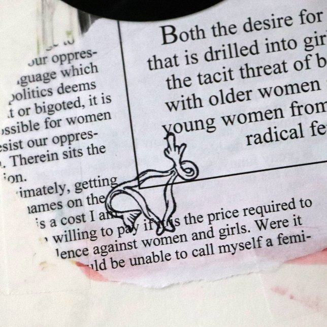 Pro-choice uterus flip off  self-inking stamp (Creator Uploaded)