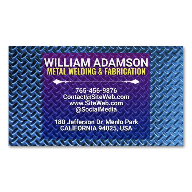 Pro Contractor | Metal Fabrication & Welding  Business Card Magnet (Front)