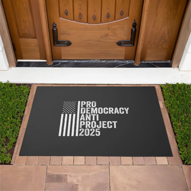 Pro Democracy Anti Project 2025 Republican Trump Doormat (Outdoor)