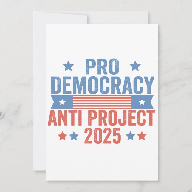 Pro Democracy Anti Project 2025 Republican Trump Invitation (Front)