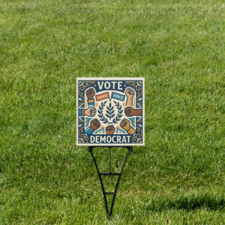 Pro-Democrat Vote Laurel Wreath and Diversity Fist Sign