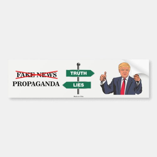 Pro Donald Trump Anti_Fake News Bumper Sticker