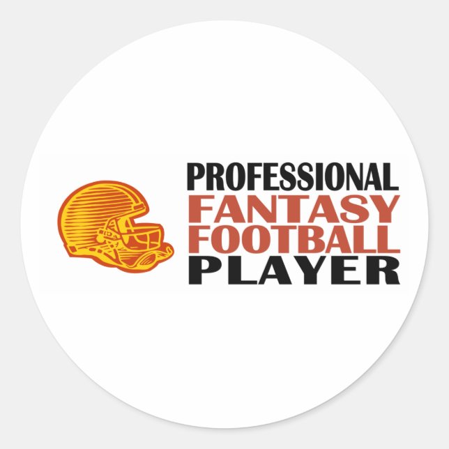 Pro Fantasy Football Player Classic Round Sticker (Front)