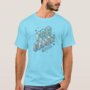 PRO GAMER — Isometric 3D Block Letter Logo T-Shirt