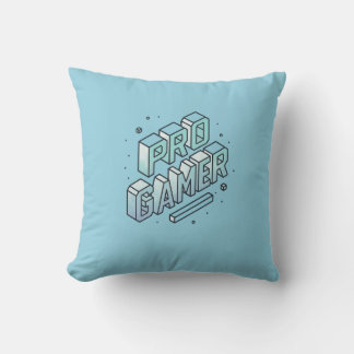 PRO GAMER — Isometric 3D Block Letter Logo Throw Pillow