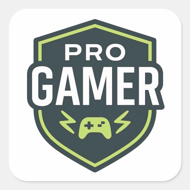 PRO GAMER Shield Badge Square Sticker (Front)