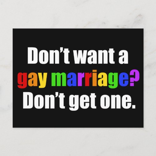 Pro Gay Marriage Postcard