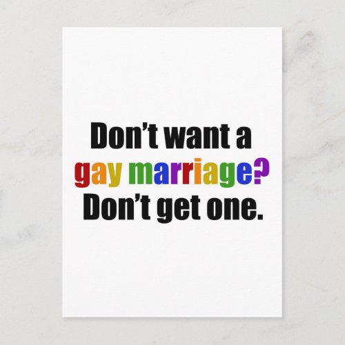 Pro Gay Marriage Postcard