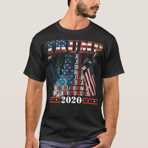 Pro God Pro Gun Pro Life  Donald Trump Campaign 20 T_Shirt
