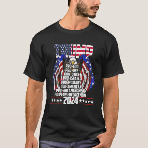 Pro God Pro Life Po Jobs Pro Israel Pro 2024 T-Shirt