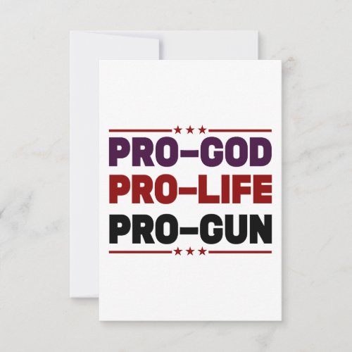 Pro god pro life   thank you card