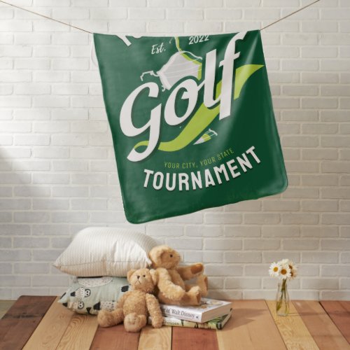 Pro Golfer NAME Golf Trophy Tournament Golfing Baby Blanket