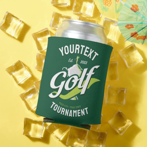 Pro Golfer NAME Golf Trophy Tournament Golfing Can Cooler
