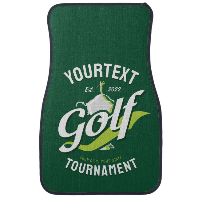 Pro Golfer NAME Golf Trophy Tournament Golfing Car Floor Mat (Front)