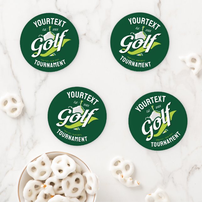 Pro Golfer NAME Golf Trophy Tournament Golfing Coaster Set (In Situ)