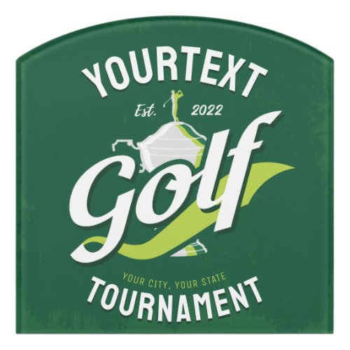 Pro Golfer NAME Golf Trophy Tournament Golfing Door Sign