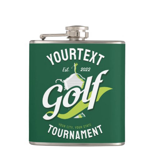 Pro Golfer NAME Golf Trophy Tournament Golfing Flask