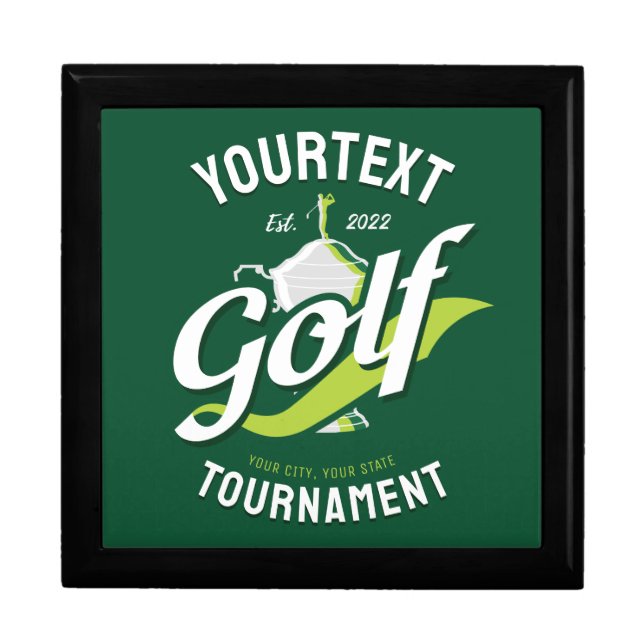 Pro Golfer NAME Golf Trophy Tournament Golfing Gift Box (Front)