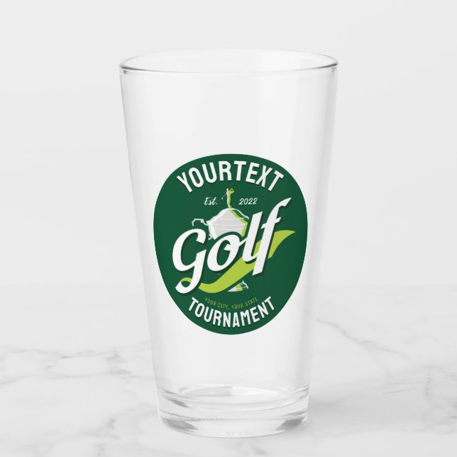 Pro Golfer NAME Golf Trophy Tournament Golfing Glass (Front)