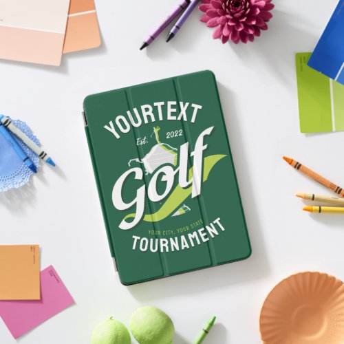 Pro Golfer NAME Golf Trophy Tournament Golfing iPad Pro Cover