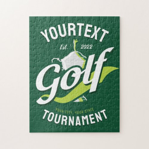 Pro Golfer NAME Golf Trophy Tournament Golfing Jigsaw Puzzle